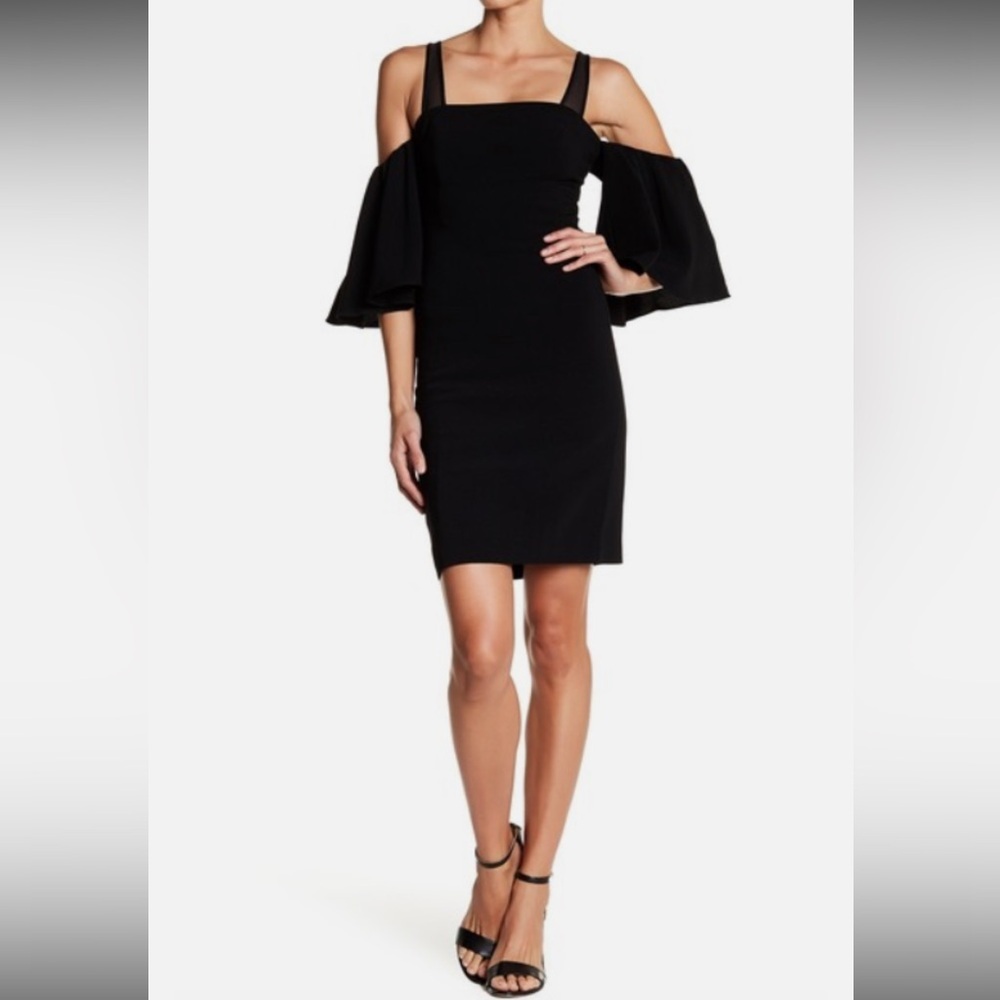 Cinq a Sept Monroe Black Gold Shoulder Dress size 10